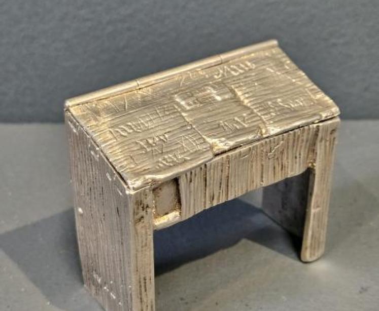 Rare Silver William Shakespeare Desk Stamp Box - Image 1