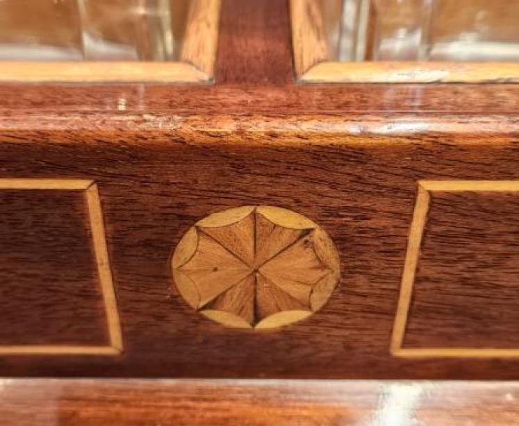 Late Victorian Mahogany Two Bottle Tantalus - Image 7