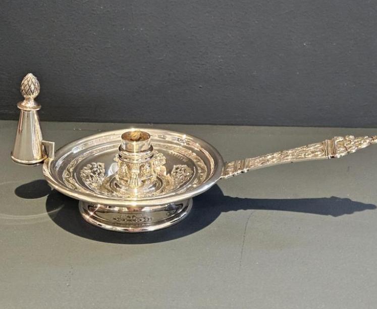 Unusual Victorian Silver Chamber Stick Table Light - Image 1