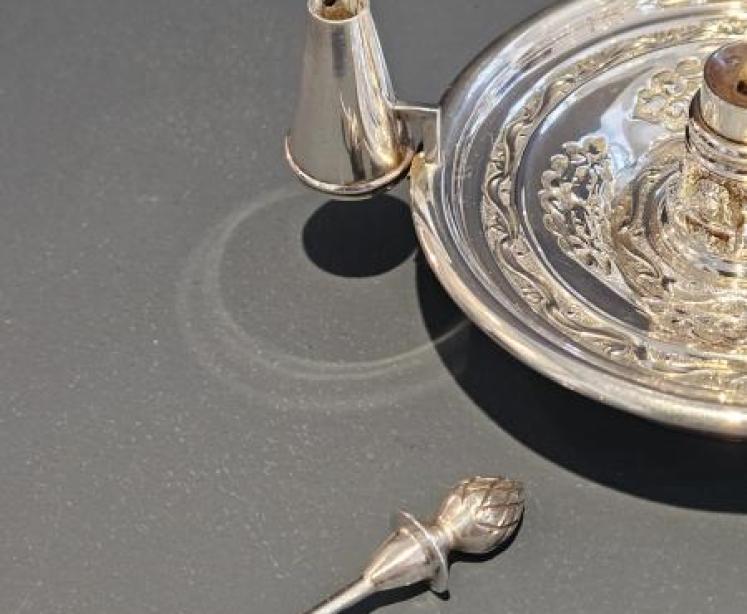 Unusual Victorian Silver Chamber Stick Table Light - Image 4