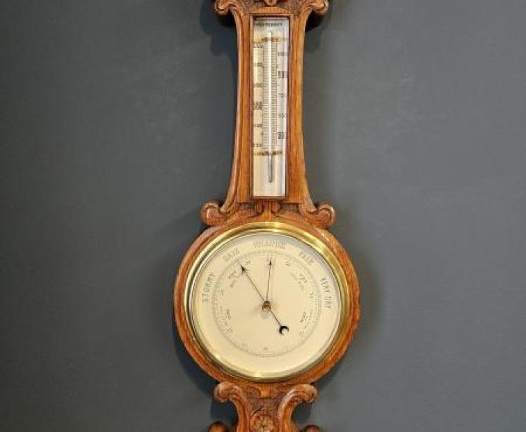 Quality Victorian Small Proportion Banjo Barometer - Image 1