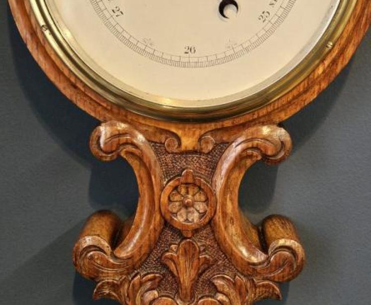 Quality Victorian Small Proportion Banjo Barometer - Image 4