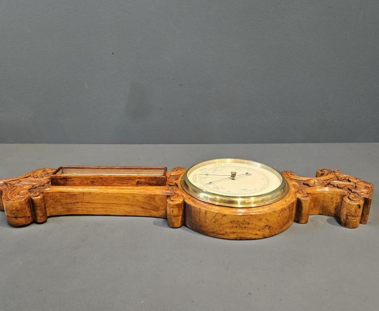 Quality Victorian Small Proportion Banjo Barometer - Image 5