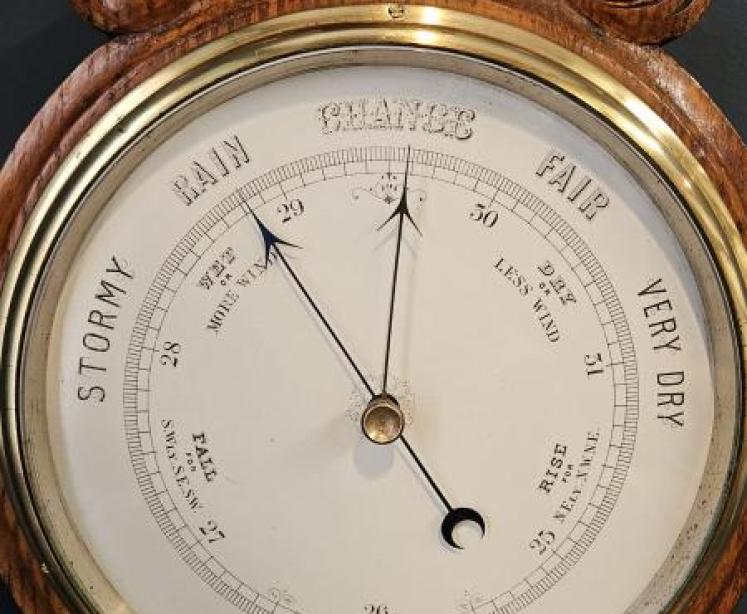 Quality Victorian Small Proportion Banjo Barometer - Image 7