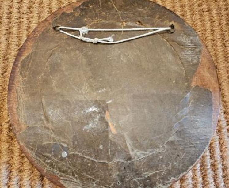 Victorian Golden Oak Framed Circular Mirror - Image 5