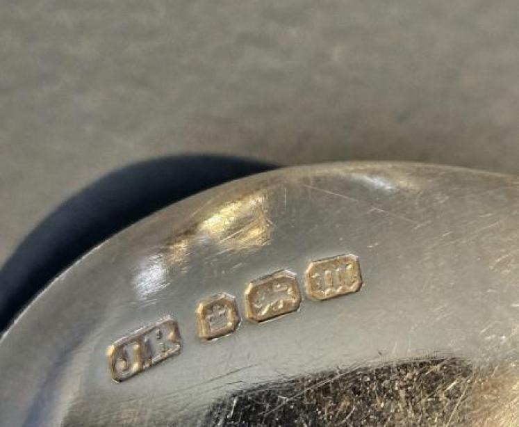 Edwardian Silver Top Jam Pot and Spoon - Image 6