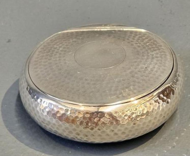 Large Planished Silver Tobacco Box - Image 1