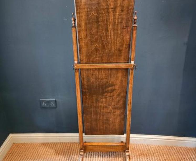 Edwardian Walnut Cheval Mirror - Image 5