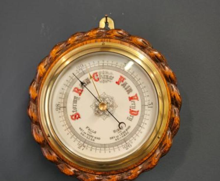 Victorian Oak Ships Barometer - Image 1