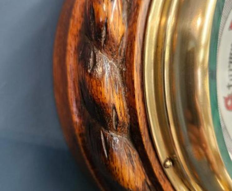 Victorian Oak Ships Barometer - Image 2