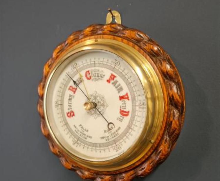 Victorian Oak Ships Barometer - Image 3