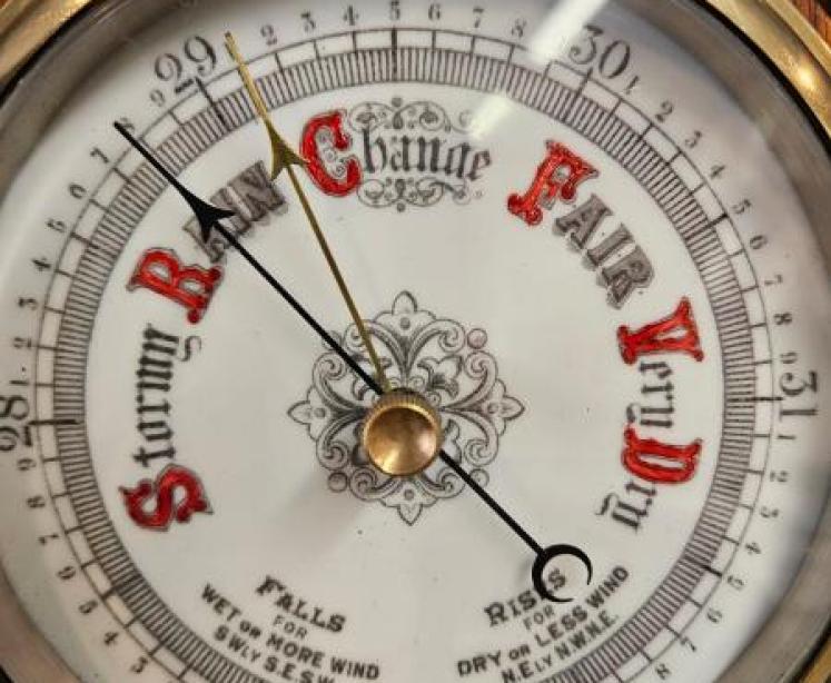 Victorian Oak Ships Barometer - Image 5