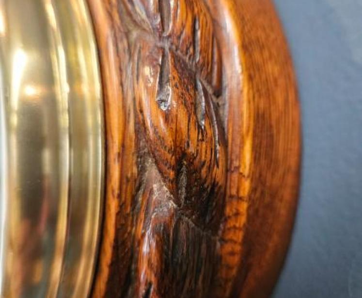 Victorian Oak Ships Barometer - Image 6