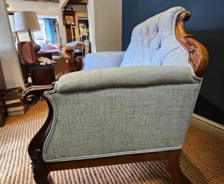 Early Victorian Rosewood Framed Sofa - Image 5