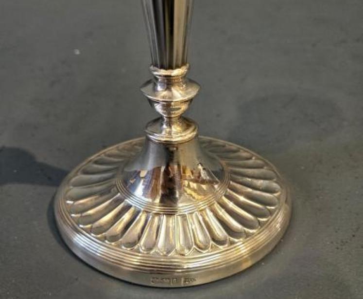 Pair of Victorian Adams Style Silver Candlesticks - Image 4