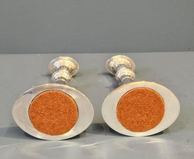 Pair of Victorian Adams Style Silver Candlesticks - Image 7