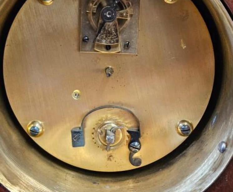 Late Victorian Inlaid Mahogany Balloon Clock - Image 5