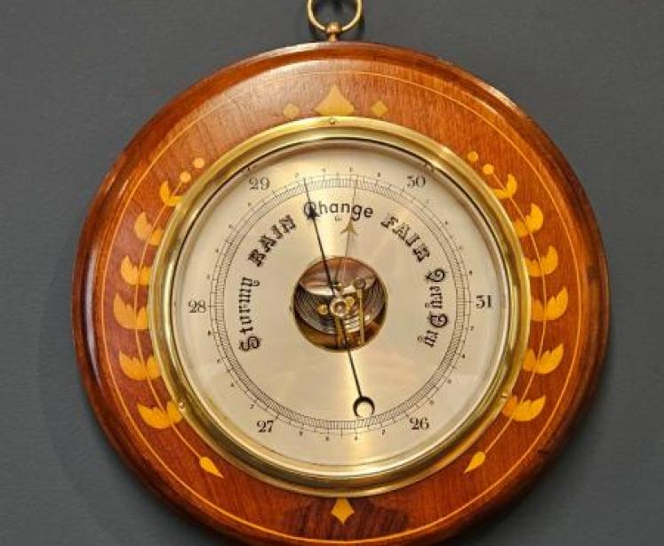 Edwardian Inlaid Mahogany Barometer - Image 1