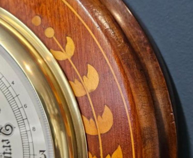 Edwardian Inlaid Mahogany Barometer - Image 5