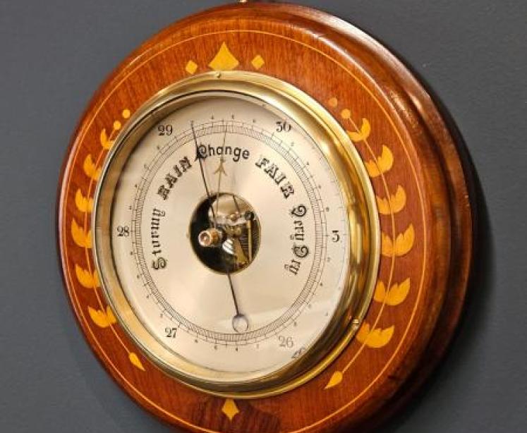 Edwardian Inlaid Mahogany Barometer - Image 6