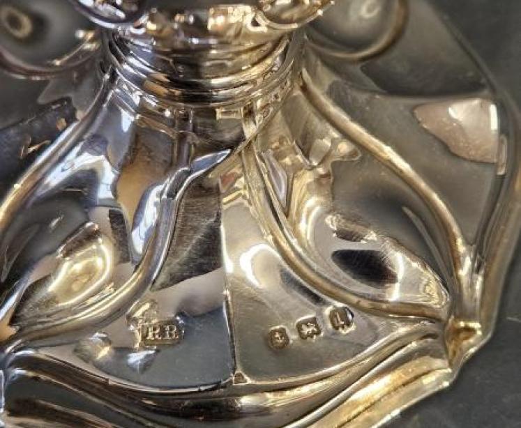 Pair Of Quality Art Nouveau Silver Candlesticks - Image 5