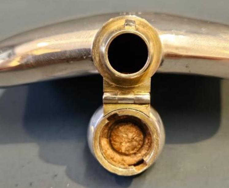 Edwardian Curved Silver Hip Flask  - Image 5