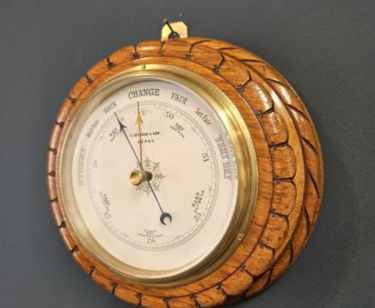 Victorian Petal Carved Derby Barometer  - Image 1