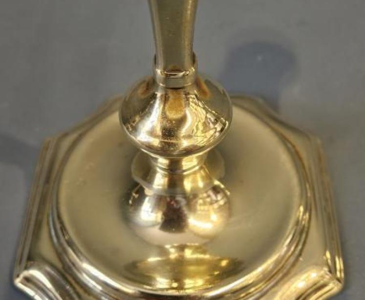 Pair of George III Seemed Brass Candlesticks  - Image 4