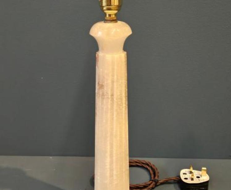 Edwardian Marble Reeded Column Table Lamp  - Image 1