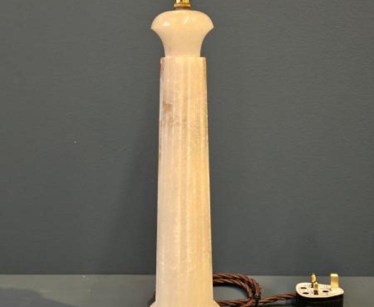 Edwardian Marble Reeded Column Table Lamp  - Image 6