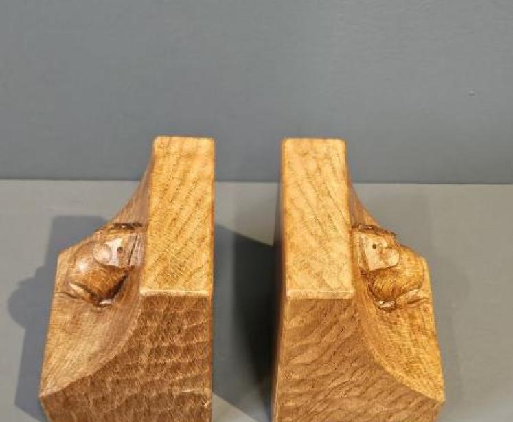 Pair of Thompson of Kilburn Mouseman Book Ends - Image 6
