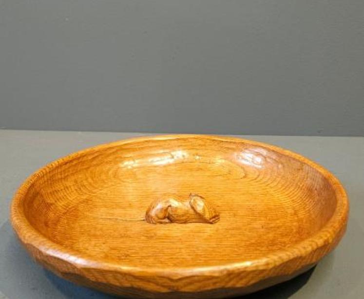 Large Thompsons of Kilburn Mouseman Bowl - Image 7