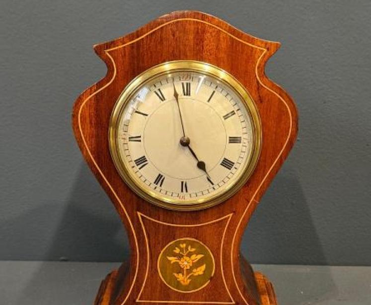 Edwardian Inlaid Mahogany Mantel Clock - Image 1