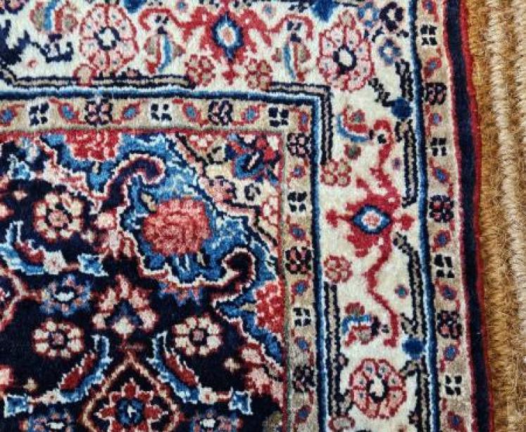 Persian Rug with Navy Blue Background  - Image 3