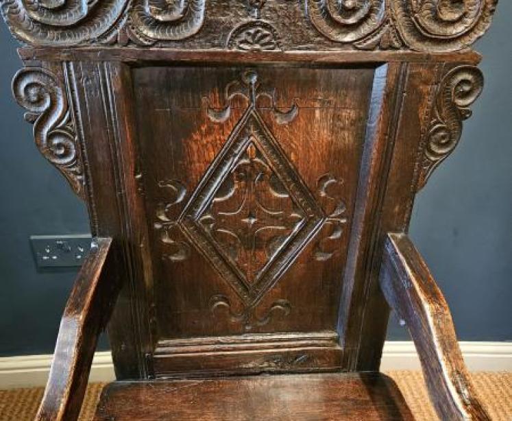 Charles II Oak Wainscot Chair - Image 2