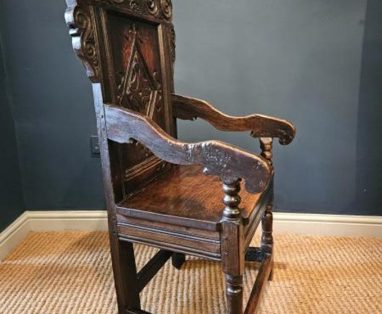Charles II Oak Wainscot Chair - Image 6