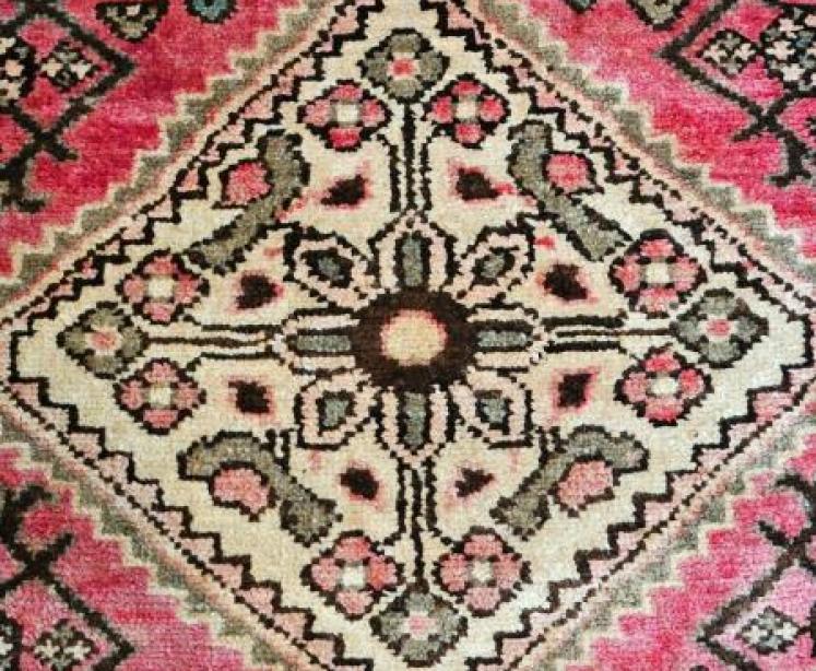 Persian Pure Wool Rug with Dark Pink Ground  - Image 2