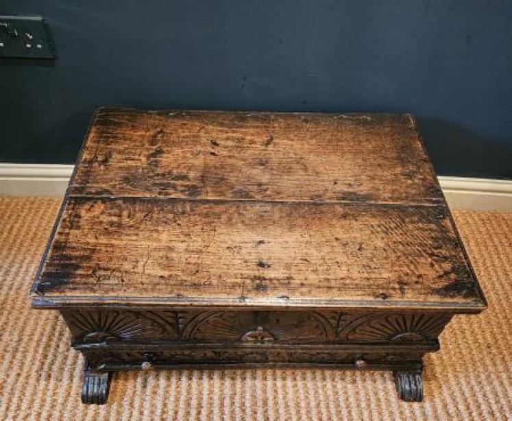 17th Century Oak Floor Standing Bible Box with Drawer  - Image 7
