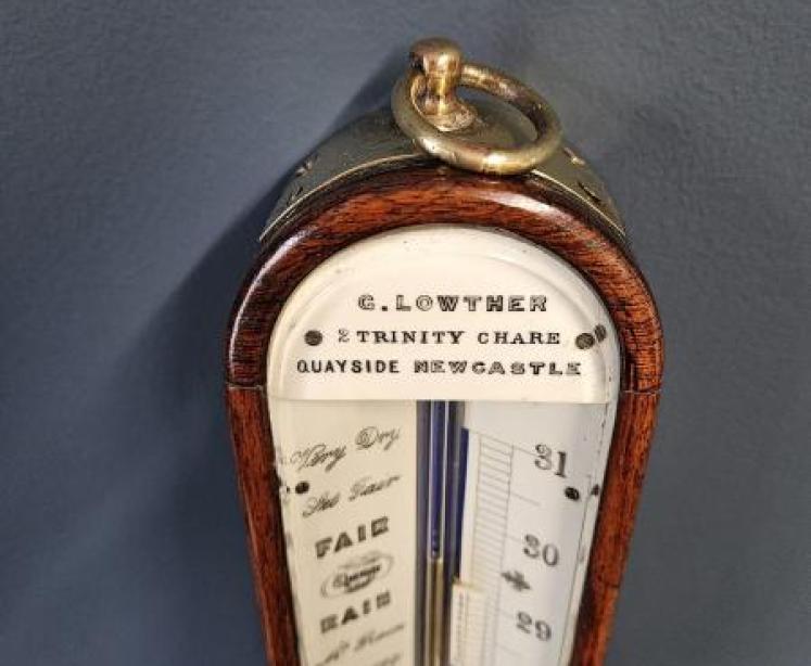 Victorian Marine Stick Barometer and Gimbal - Image 6
