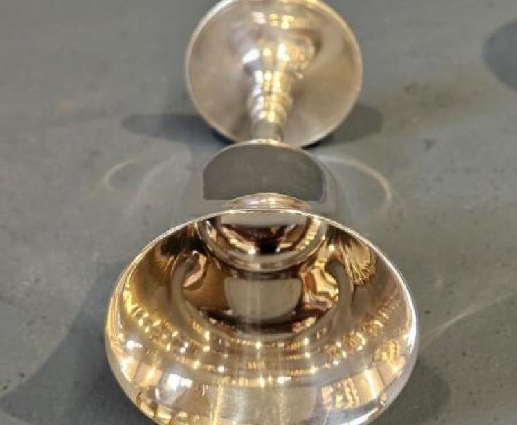 Set of Six Cast Silver Goblets - Image 7