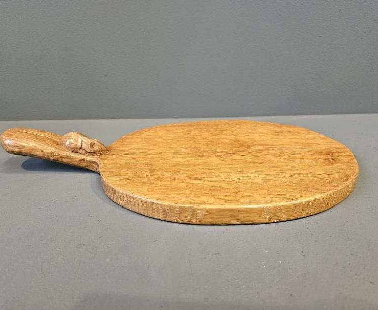 Thompsons of Kilburn Mouseman Adzed Oak Cheese Board - Image 6