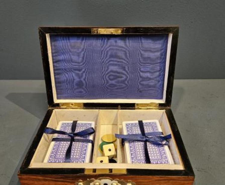 Victorian Walnut Card Box - Image 1