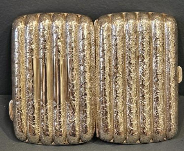 Edwardian Chased Cast Silver Cheroot Case - Image 6