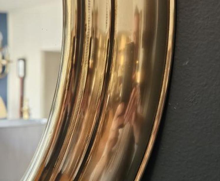 Late Victorian Brass Pocket Watch Mirror - Image 3