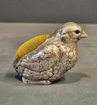Large George V Silver Chick Pin Cushion