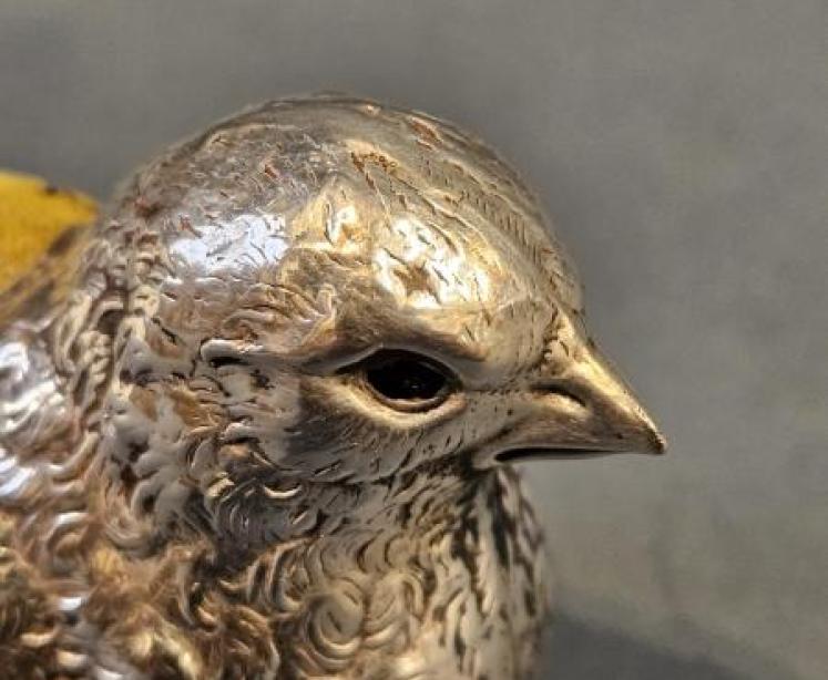 Large George V Silver Chick Pin Cushion - Image 3