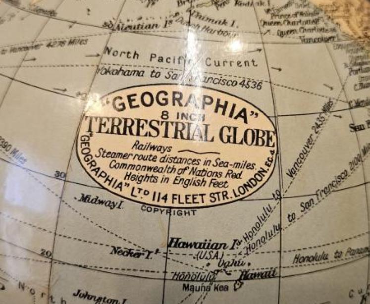 1930's Geographia 8" Terrestrial Globe  - Image 4