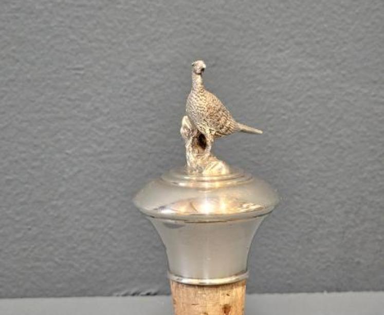 Silver Grouse Topped Bottle Cork - Image 2