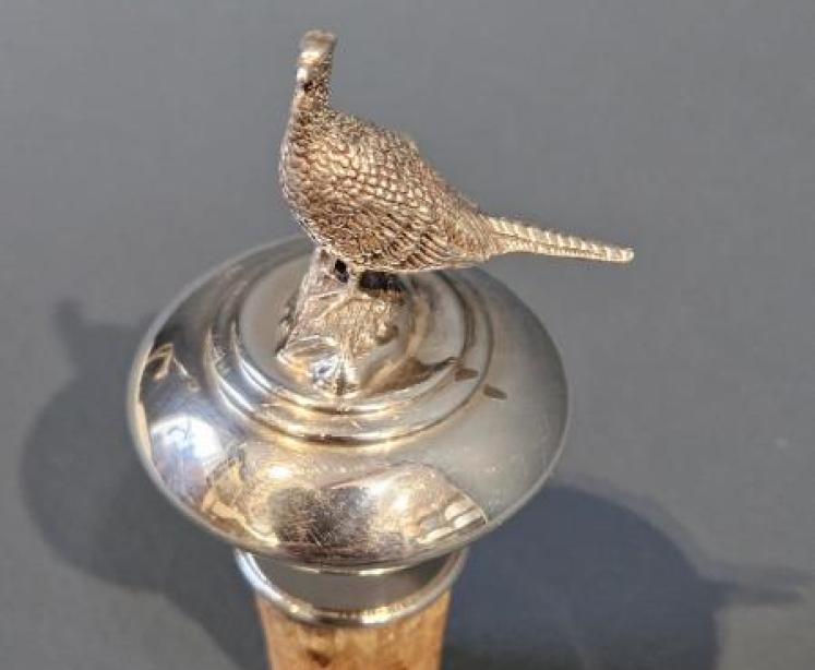 Silver Grouse Topped Bottle Cork - Image 3