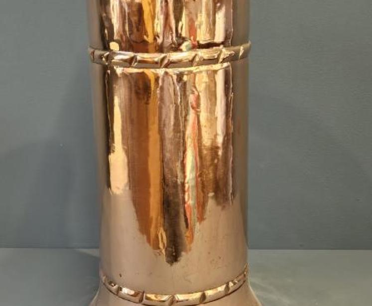 Edwardian Planished Copper Stick Stand - Image 1